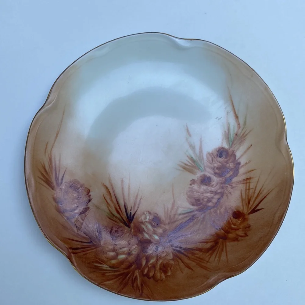 Antique Louise Bavaria Beautifully Painted Lot of 2 Bread Plates Stamp on back